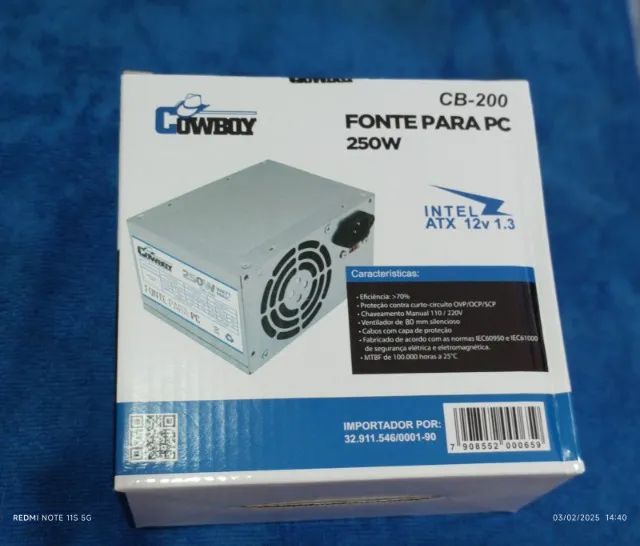 Fonte Para Pc 250w  (Jk Eletrônicos qualidade e honestidade) - Foto 2