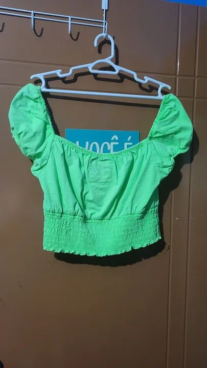 Blusa Verde Neon croped- G - Foto 2