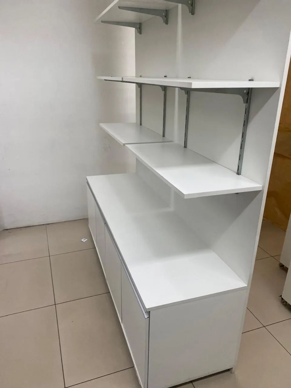 White Bookshelf/Cabinet with Shelves