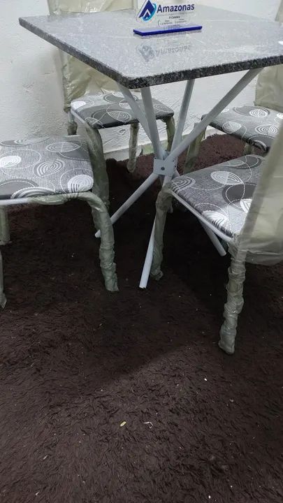 Conjunto Mesa de Jantar 4 Cadeiras - Branco - Foto 3