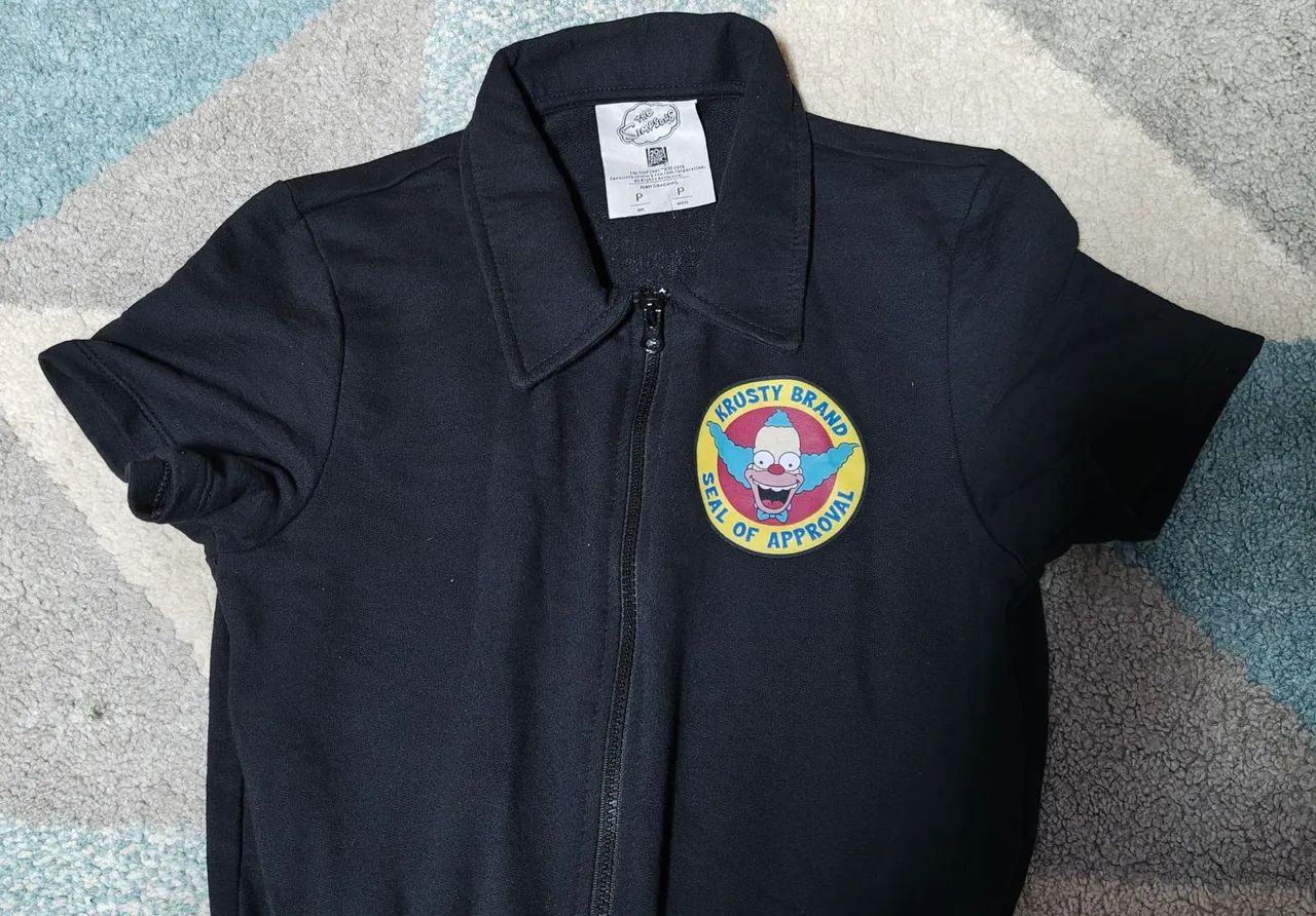 macacão os simpsons krusty moletom preto p usado - Foto 3