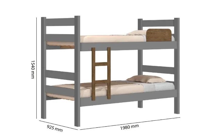 Cama Beliche em MDF Com escada e barra de proteção. Entrega grátis. - Foto 2