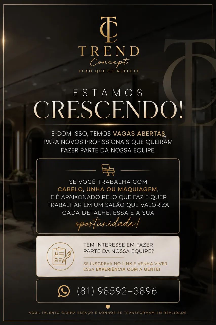 Contrata-se profissionais da área da beleza 