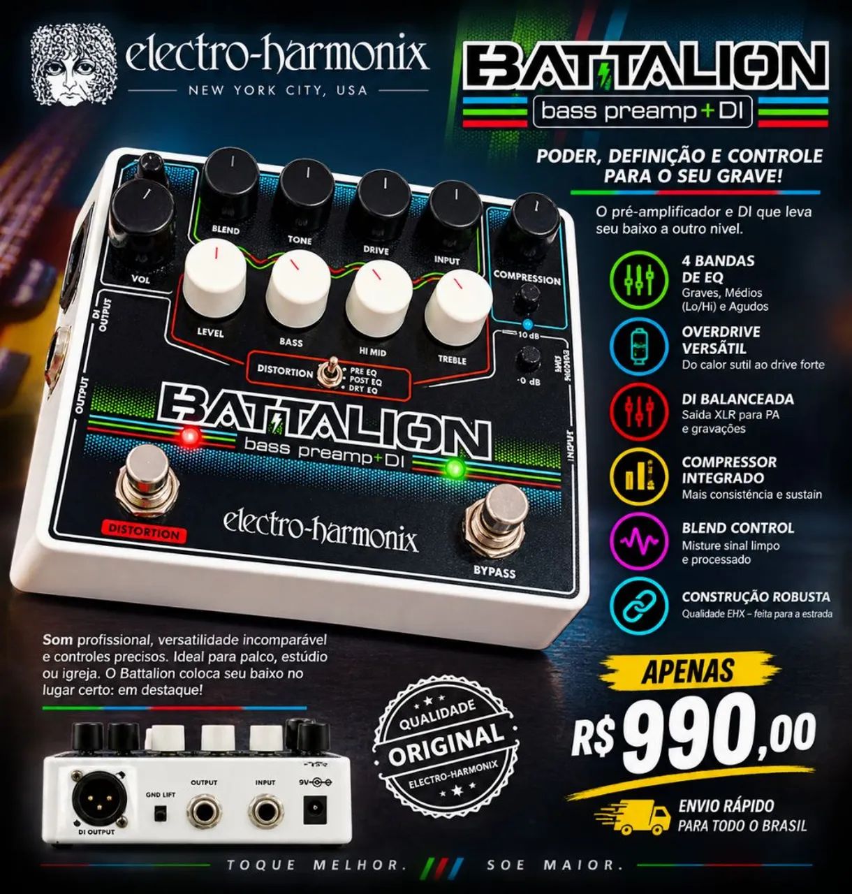 Pedal Preamp Batallion EHX 