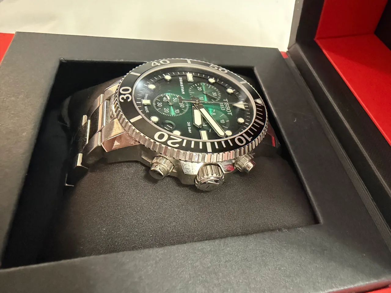 Tissot Seastar 1000 Chronograph Original Verde - Caixa e Certificado - Foto 4