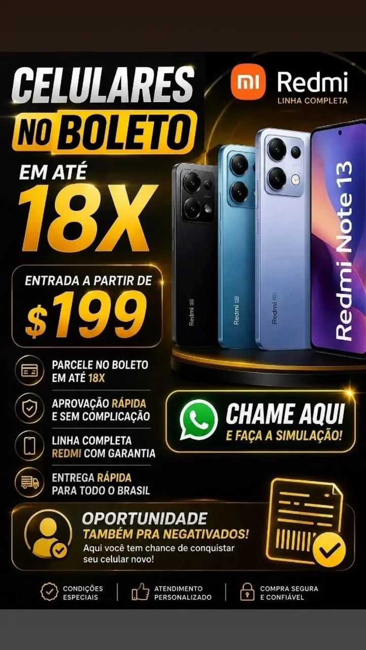 Celular novo com parcelamento no boleto e aprovação facilitada. - Foto 4