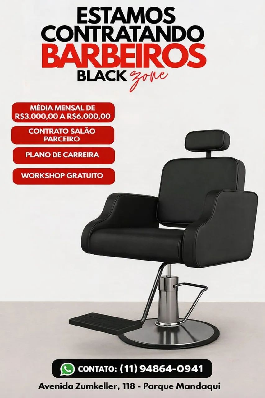 Vaga para Barbeiro - Ganhos de R$3.000 a R$6.000 - Zona Norte (Mandaqui)
