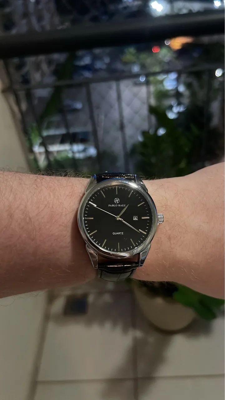Relógio Masculino Pablo Raez - Preto Pulseira de Couro - Foto 3