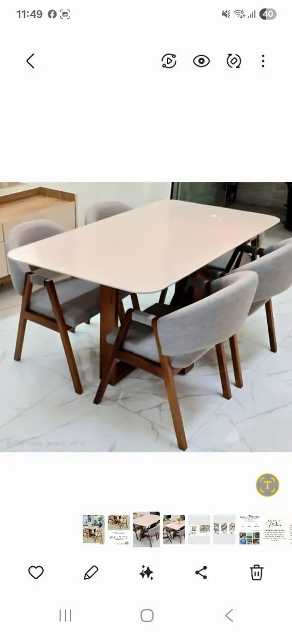 Mesa de 160x090 com 4 cadeiras  - Foto 3