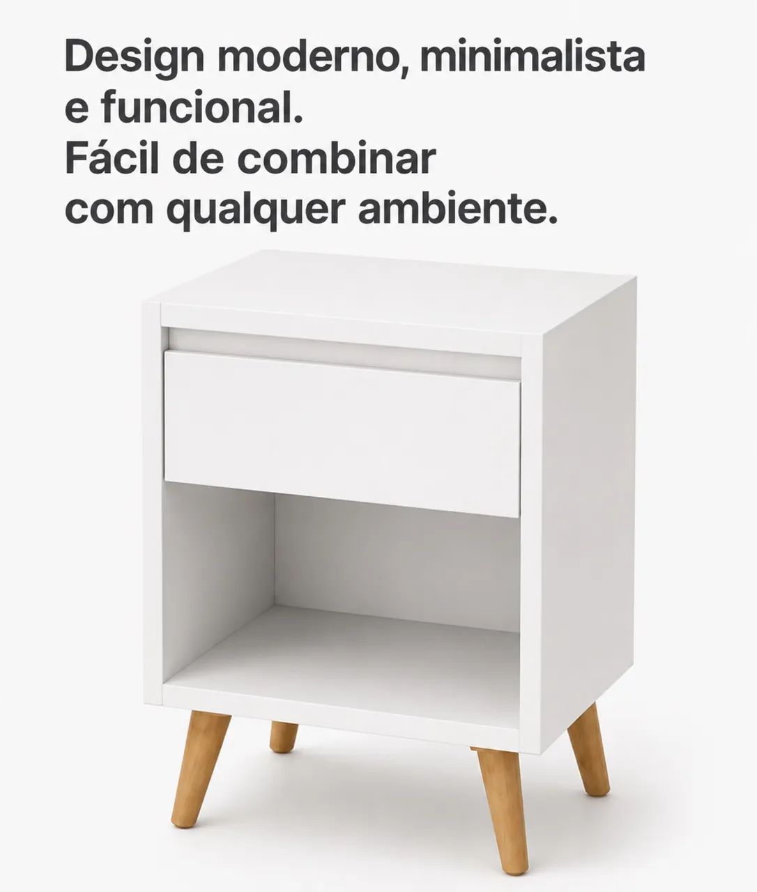 Mesa de Cabeceira Lateral - Criado Reto Cama - Foto 3