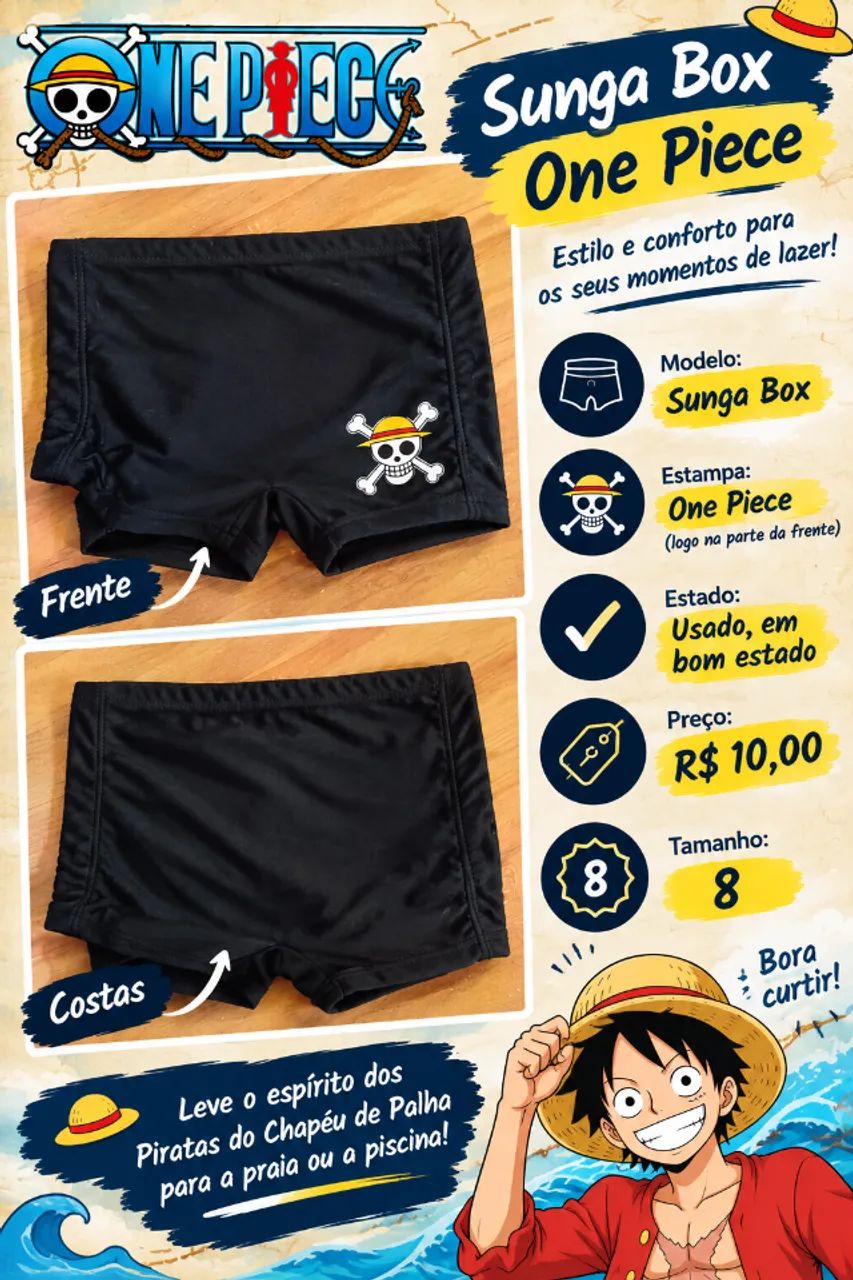Sunga infantil One Piece - Foto 3