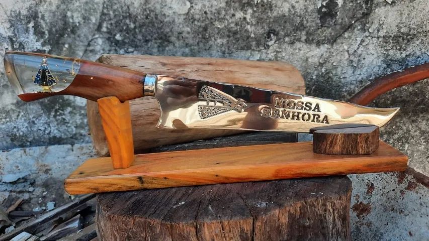 Faca artesanal para churrasco "Nossa Senhora" - Foto 3