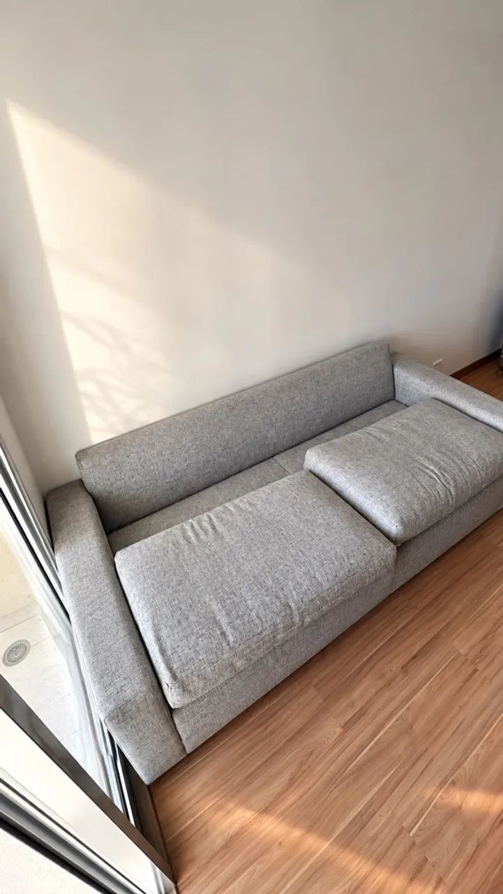 Sofá Linho Cinza 2 Lugares - Moderno e Confortável - Foto 5