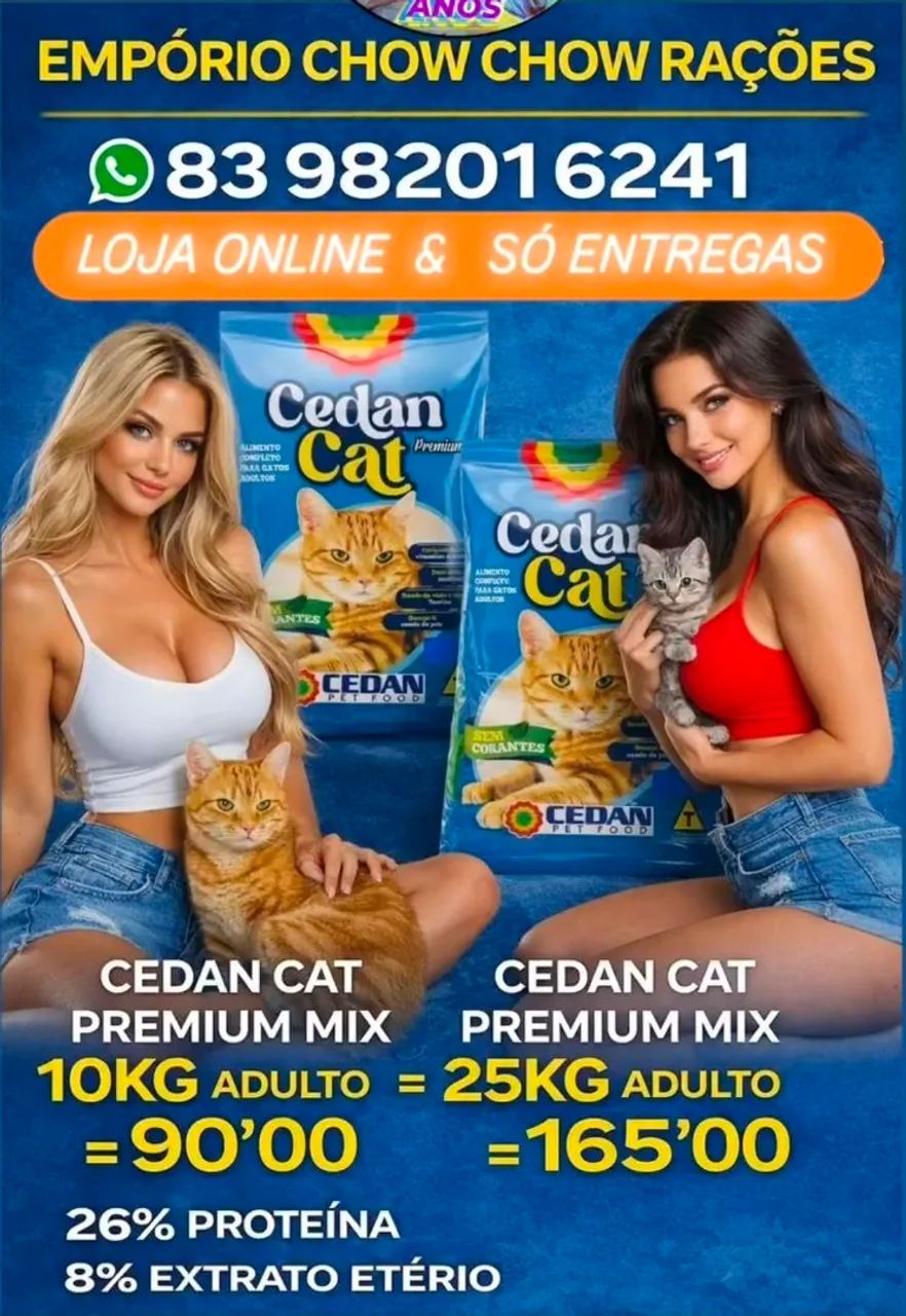 RAÇÃO CEDAN CAT PREMIUM 10KG/25KG ADULTO 
