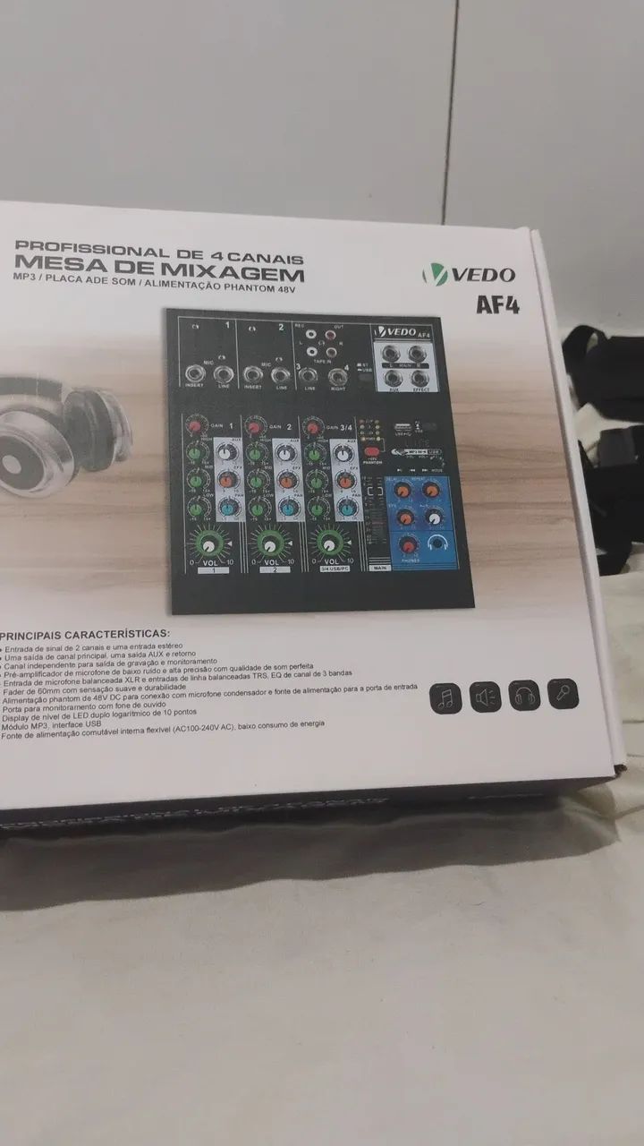 Mesa de som 4 canais  - Foto 2