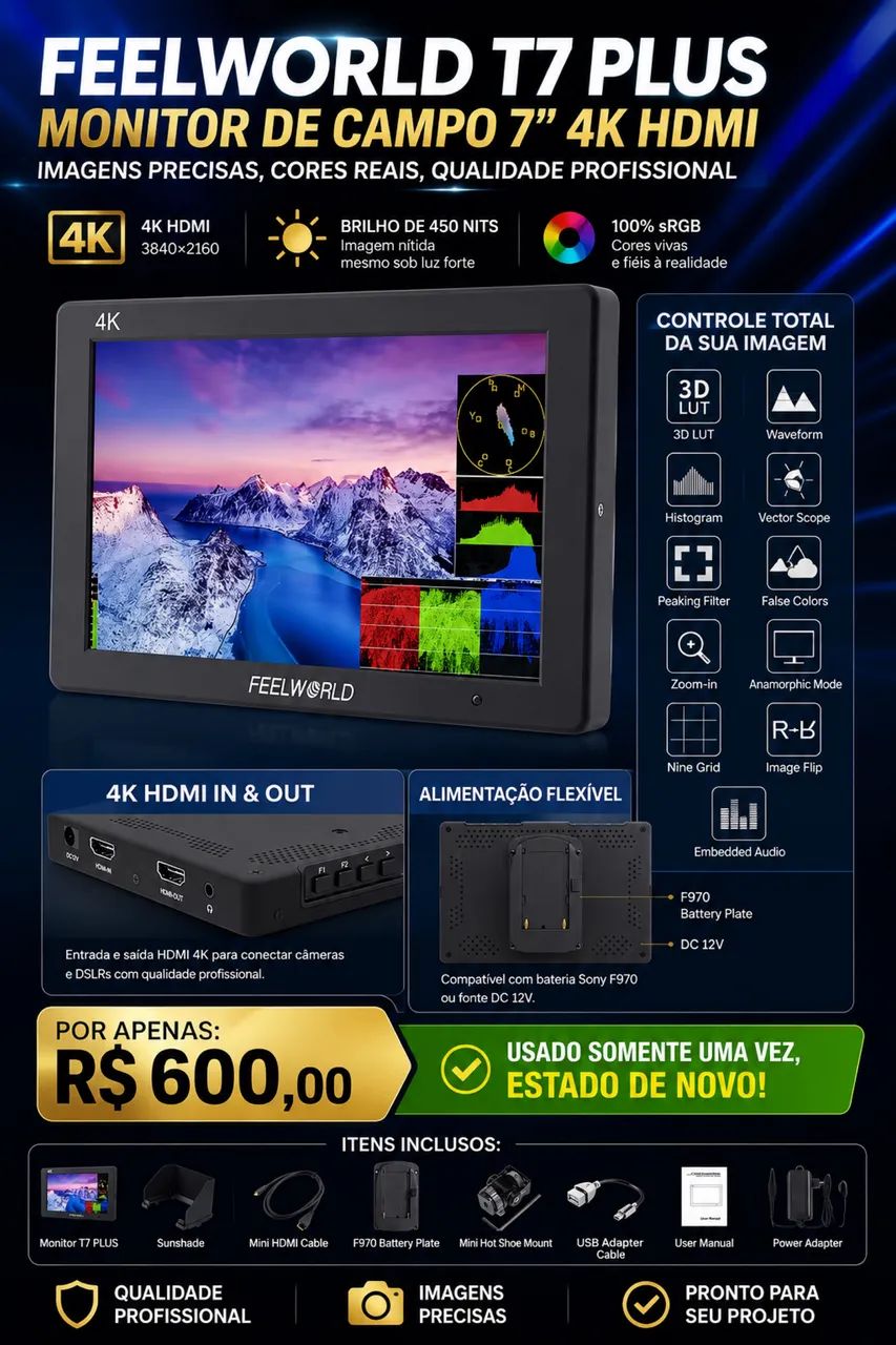 Monitor Feelworld T7plus