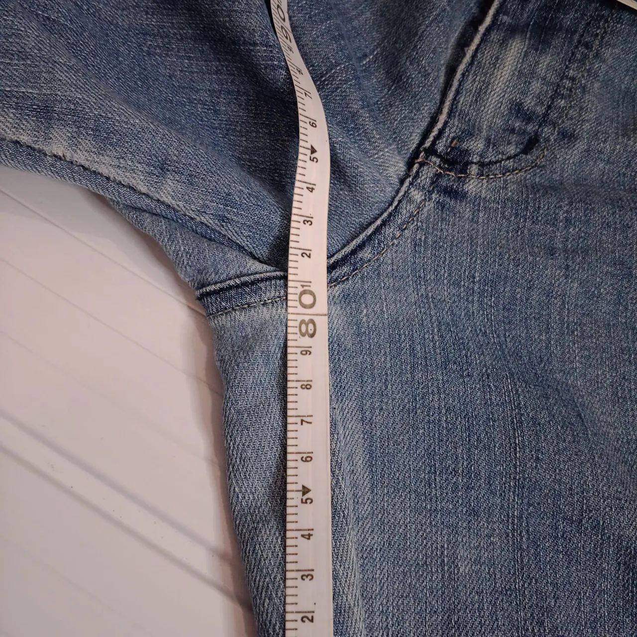 Calça jeans feminina calça jeans azul usada  - Foto 3