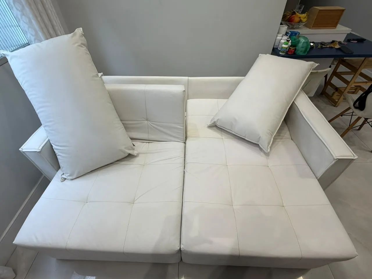 Sofá Retrátil 2,10m Branco - Higienizado - 12x de R$ 125 - Foto 3