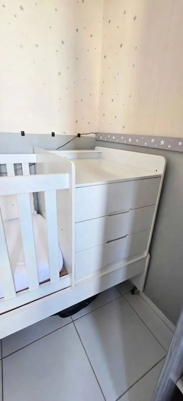 Berço 3 em 1 (Berço, Cama, Cômoda) - Foto 2
