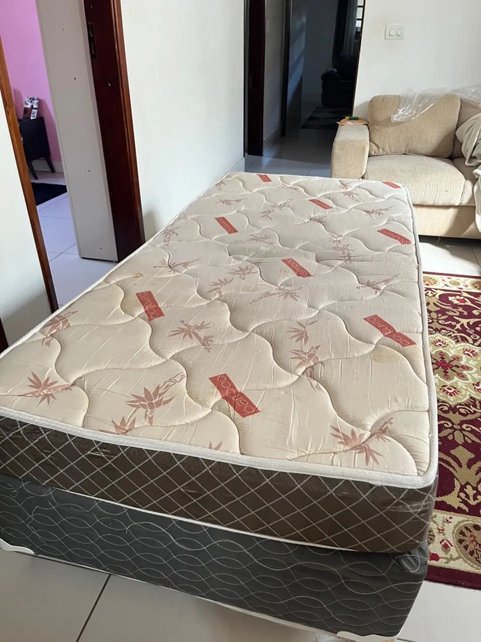 Cama box + colchão solteiro