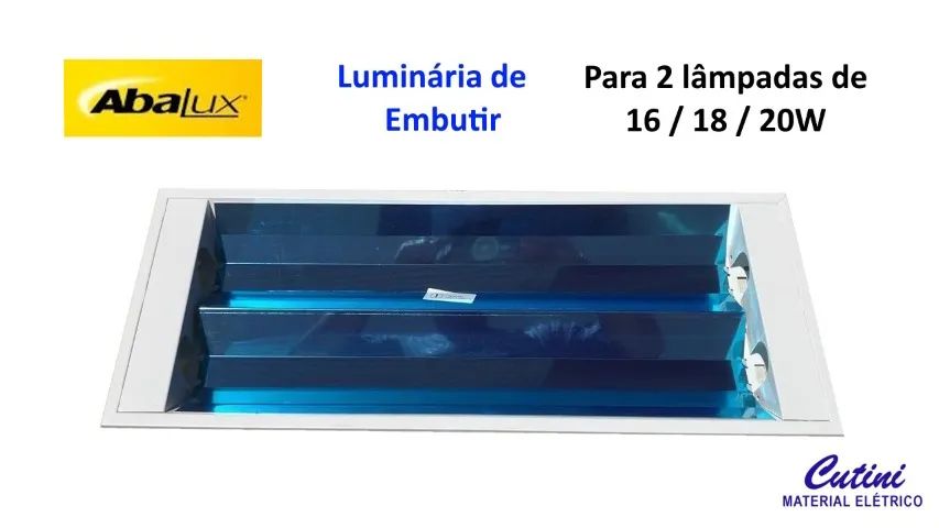 Luminária de Embutir para 2 lâmpadas de 20W - A15 - Branca - T10 - Abalux
