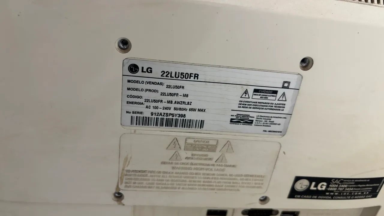  monitor TV LG 22LU50FR