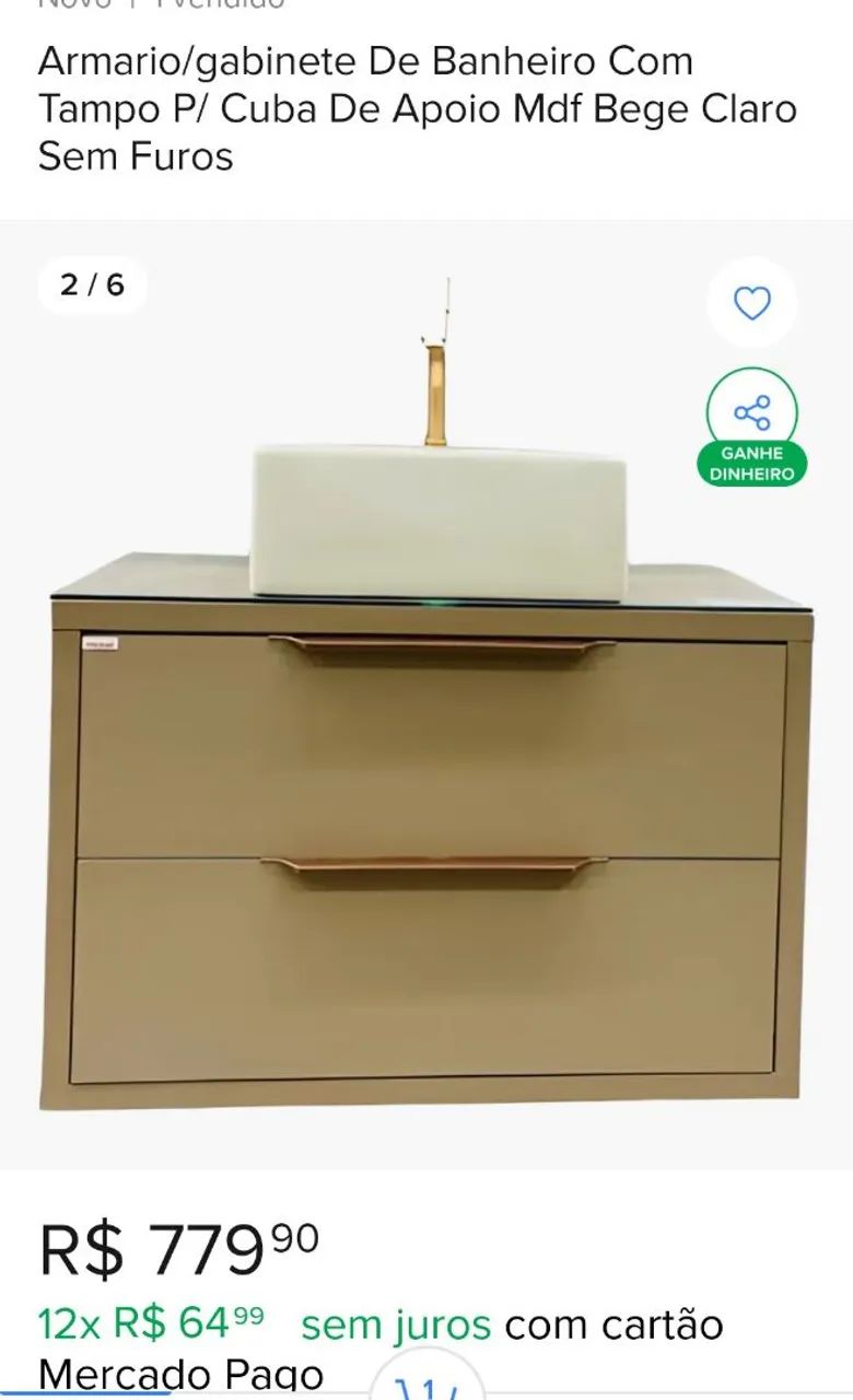 Bancada p/ banheiro c/ cuba R$ 200 - Foto 6