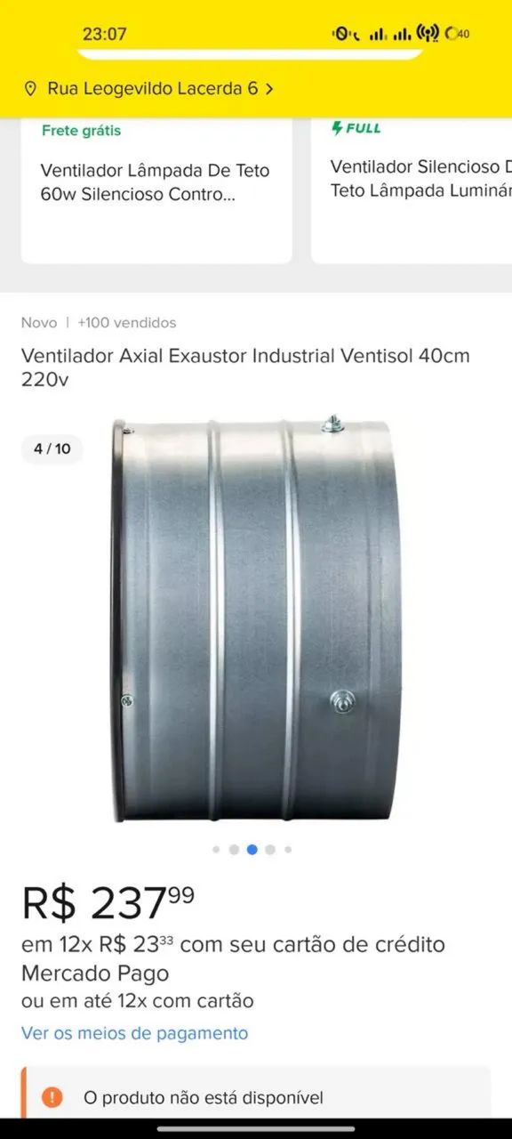 Exaustor Ventisol 40cm novo na caixa 