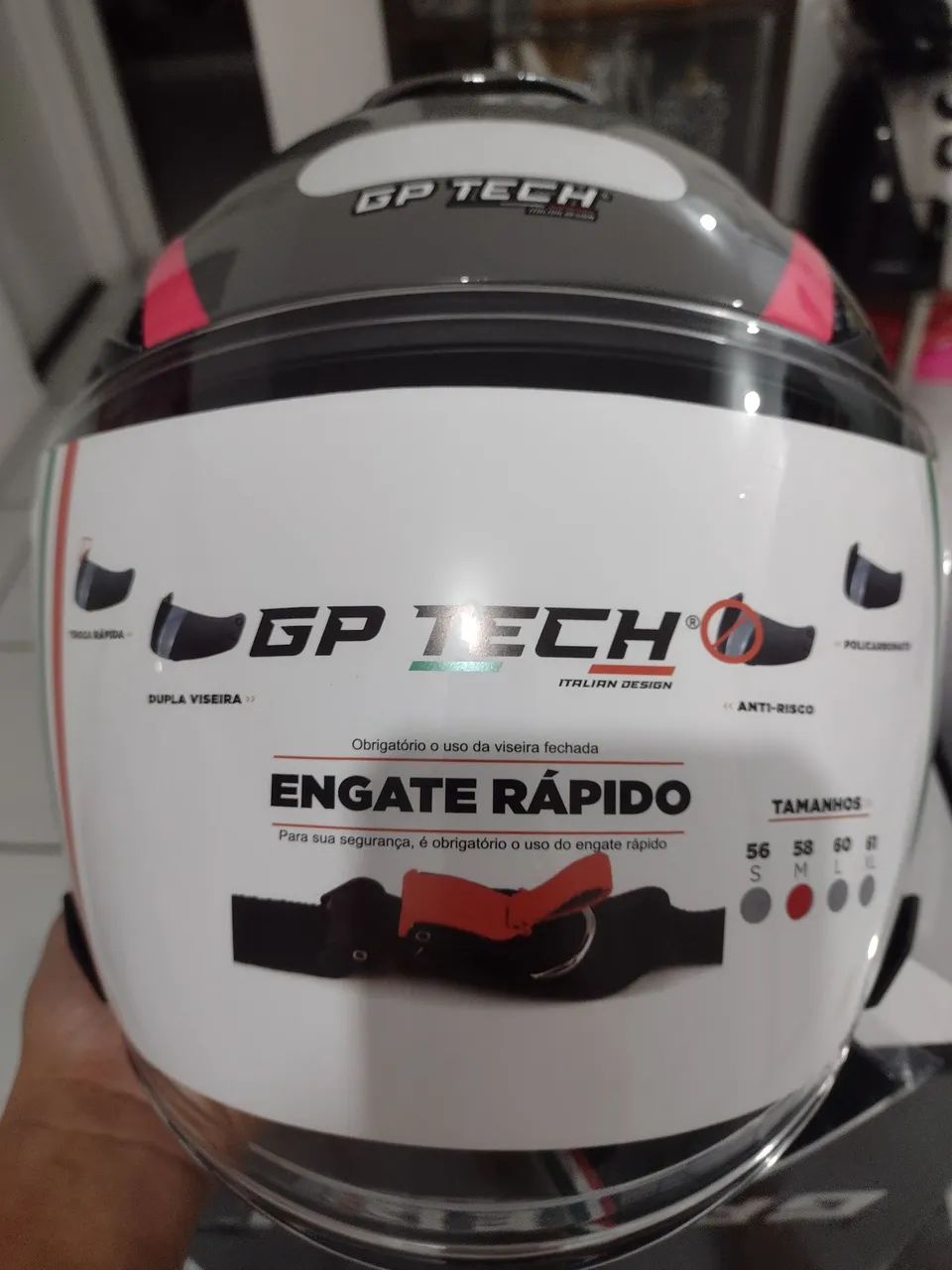 Capacete GP Tech OF669 Runner Tam. 58 - Novo - Foto 5