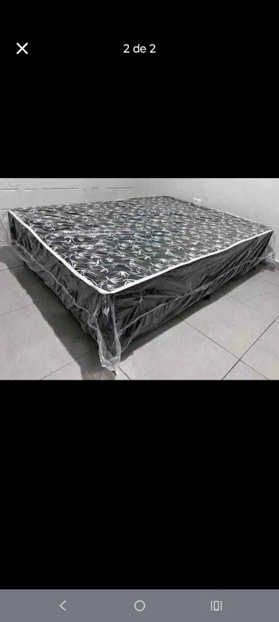 Cama box de casal 3 cm de espuma acoplado 