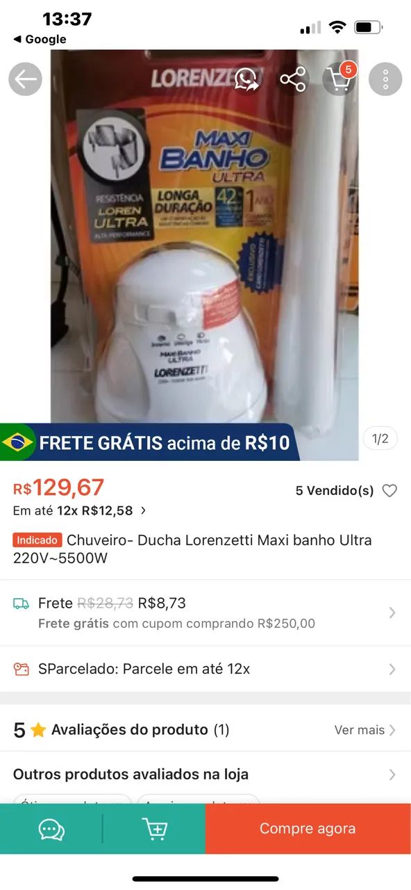 DUCHA LORENZETTI MÁXI BANHO C/ CANO LORENZETTI - Foto 2