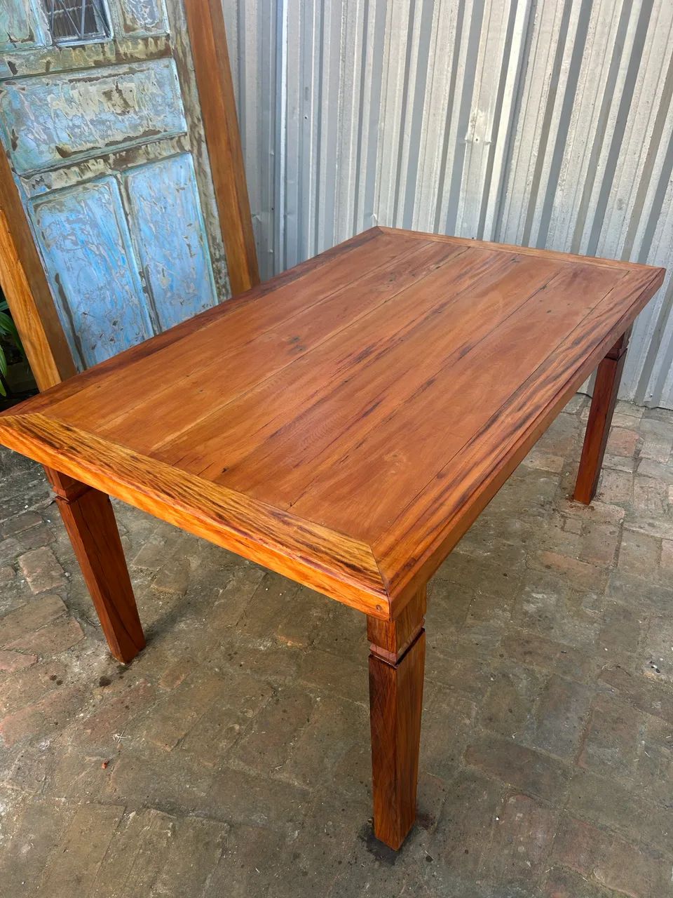 Mesa rústica de peroba rosa maciça  - Foto 4