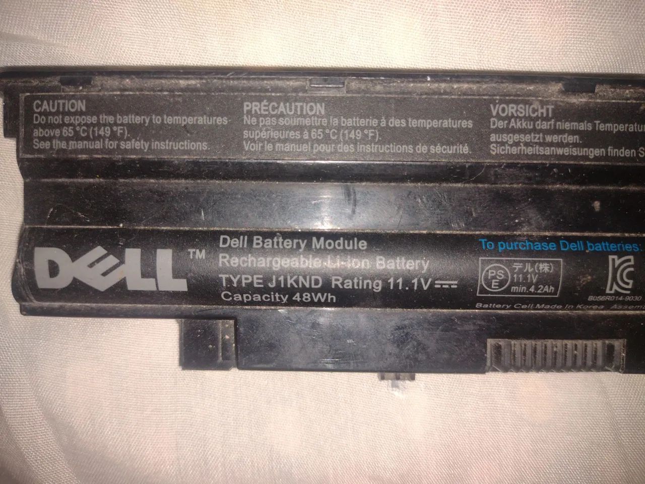 Bateria para notebook D?LL - Type J1KND Rating 11.1V ( para entregas só pelo correio)