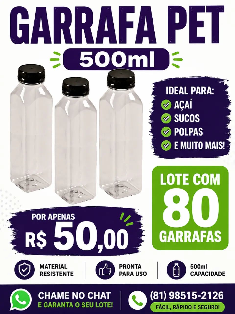 VENDO GARRAFA PET DE 500ml