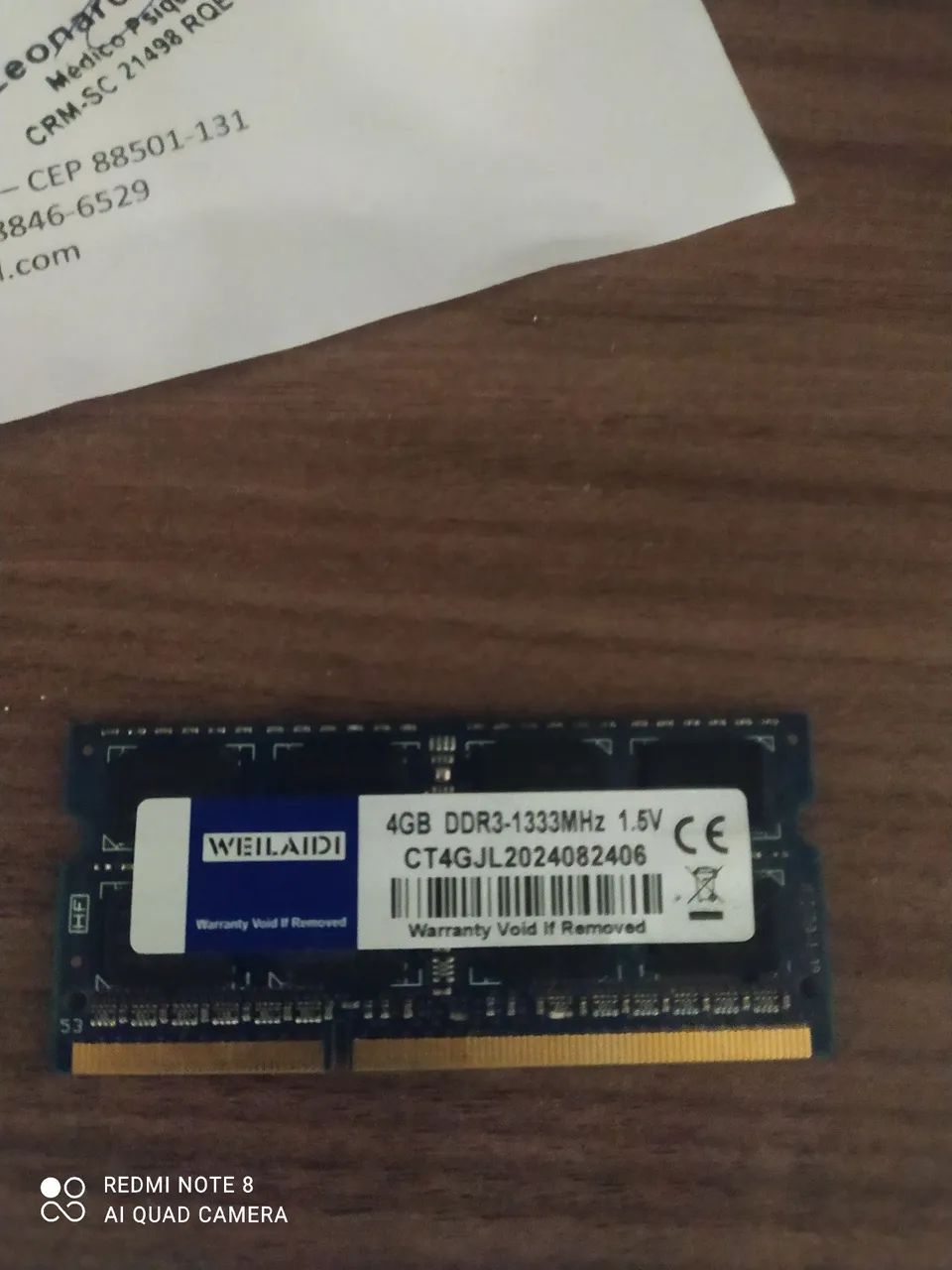 Memória ram ddr3 4 gb 