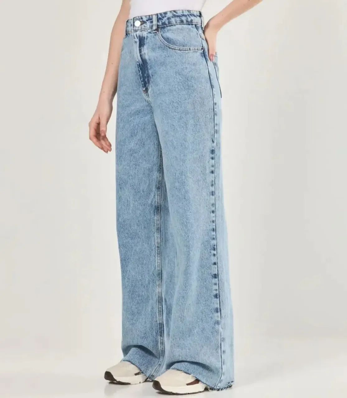 Calça Jeans Wide Leg Cintura Alta - Usada Excelente - Foto 4