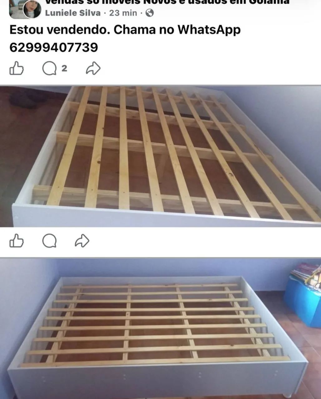 Vendo base de cama novinha de casal 