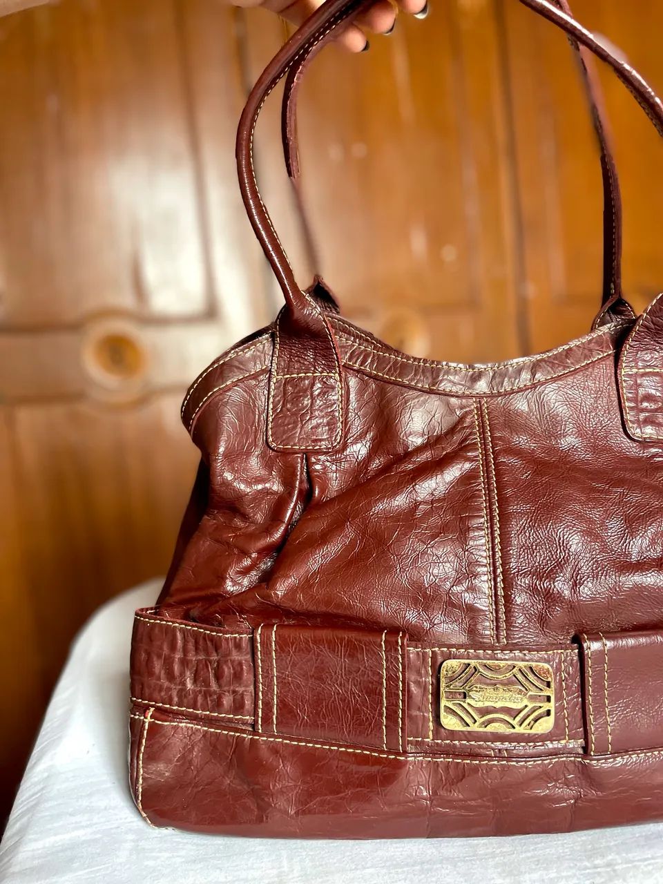 Bolsa Anandra Couro Legítimo Vintage Original - Foto 3