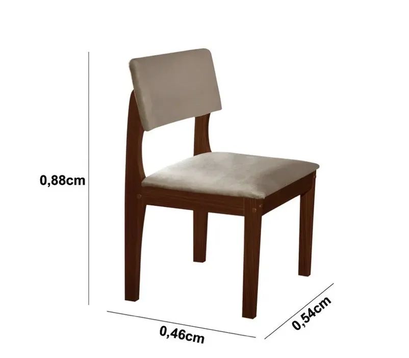 Conjunto Sala de Jantar Mesa Tampo Vidro/MDF com 4 Cadeiras  - Foto 2