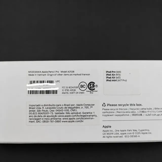 Ipad Pro M5 256GB 11Pol + Apple Pencil Pro Lacrados à Pronta