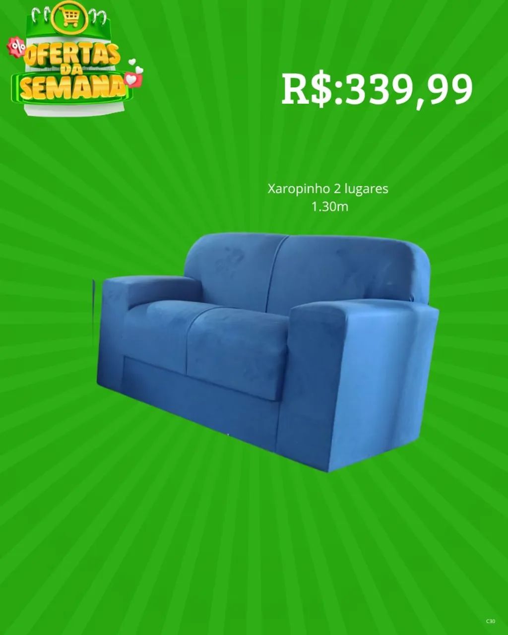 Sofá Xaropinho Suede 2 lugares / várias. Cores / pague na entrega 