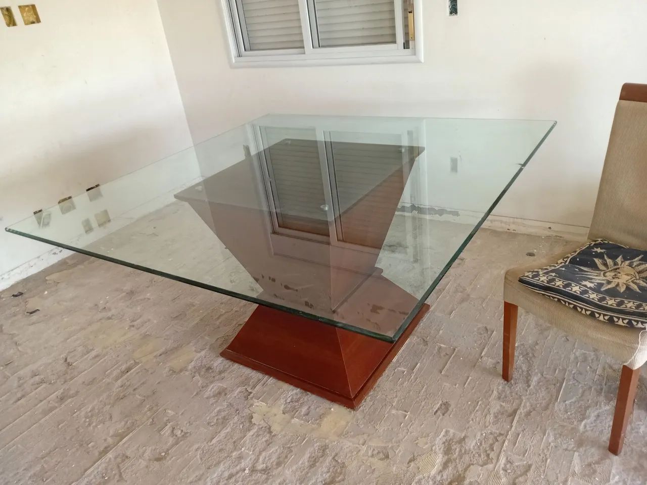 Mesa de vidro chique 