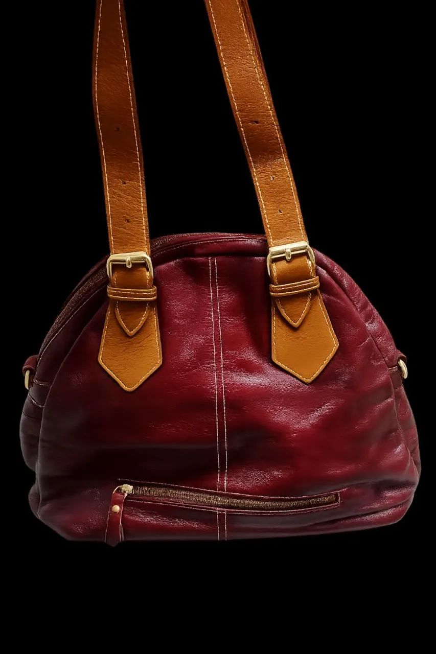 Bolsa de ombro vinho couro - Foto 2