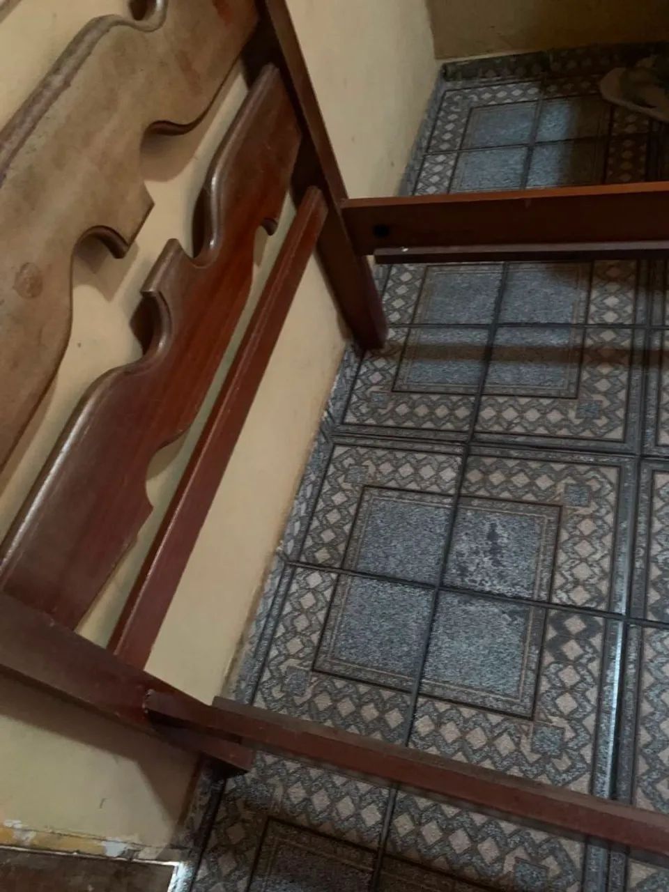 Estrutura de cama de madeira de solteiro e casal 