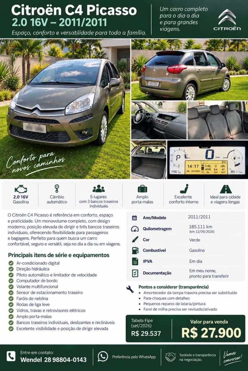 Citroën C4 C4 Picasso/Pic. La Luna 2.0 16V Aut. 2011