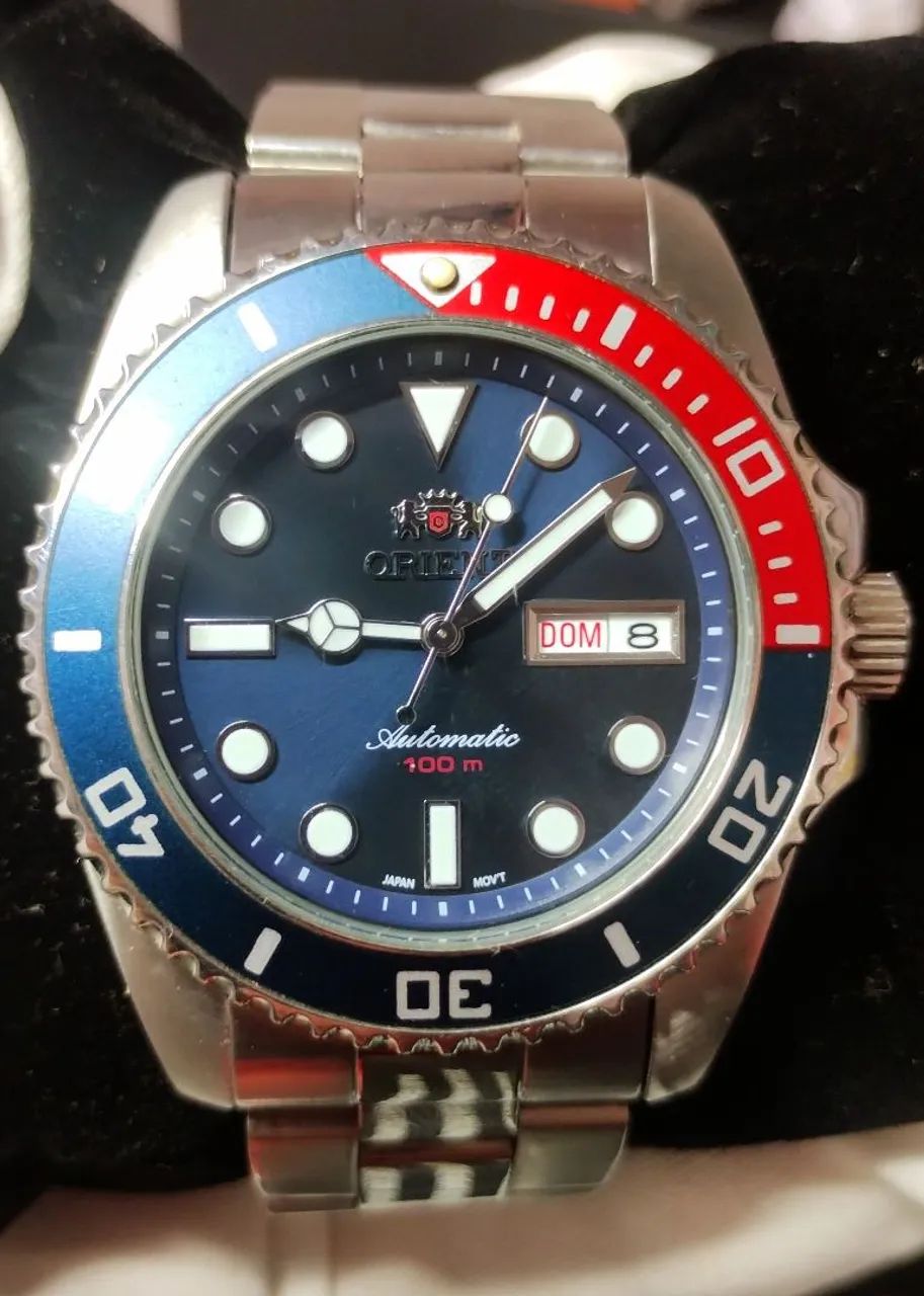 Relógio Orient submariner automático Pepsi 