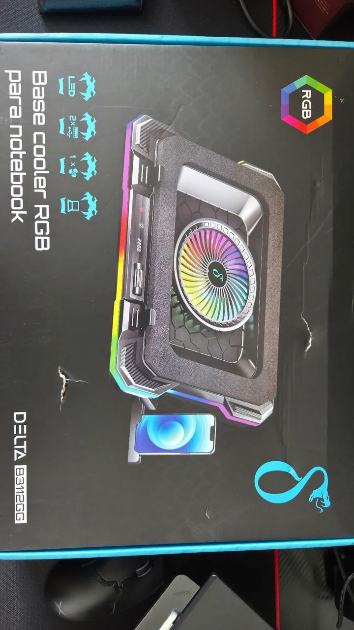 Base Gamer Cooler Notebook RGB Espuma Completa  - Foto 4
