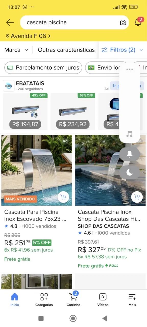 Cascata de piscina