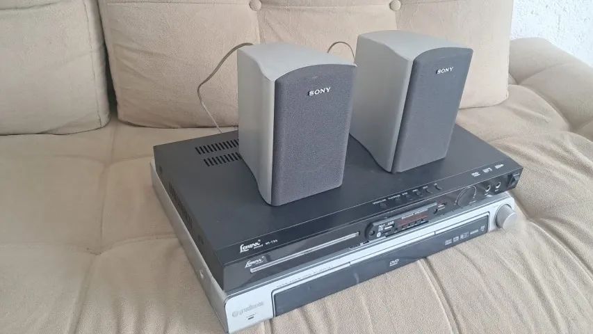 Home teather Gradiente, adaptador bluetooth com 2 caixas Sony. - Foto 3
