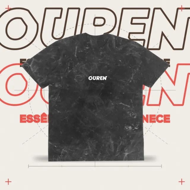 Camiseta Preta Marmorizada Oversized 100% Algodão
